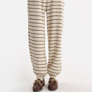 MATE the Label Striped Knit Joggers Organic Waffle Sweatpant